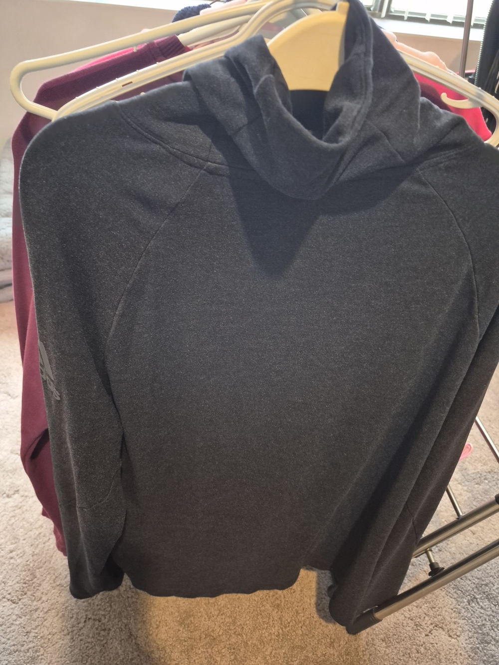 adidas Women's Charcoal Gray Hooded Pullover